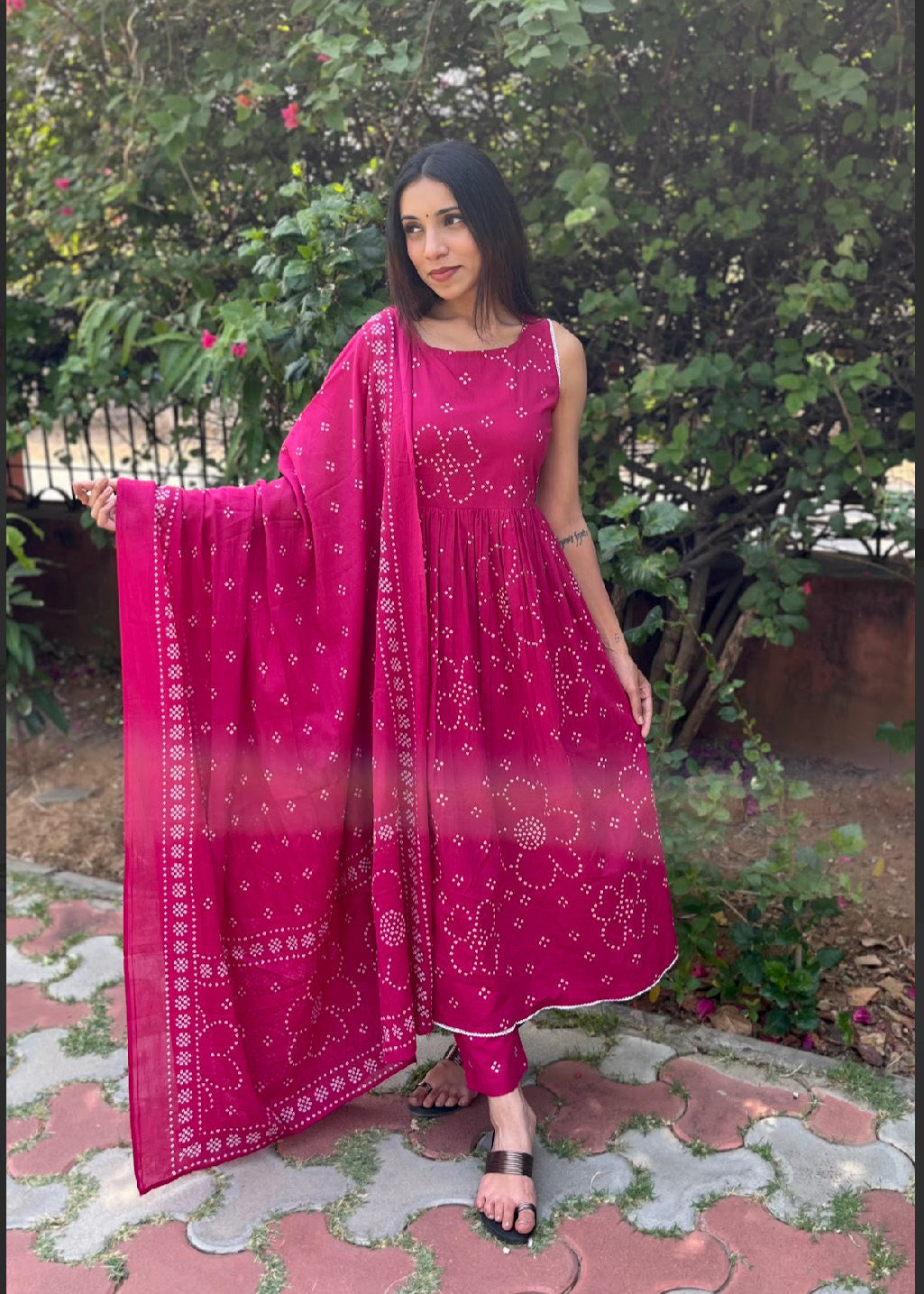 Salmon Pink Anarkali Suit set