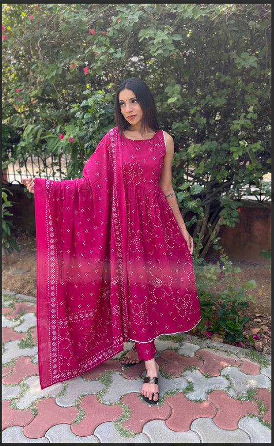 Salmon Pink Anarkali Suit set