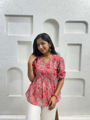 Peach Peplum Top