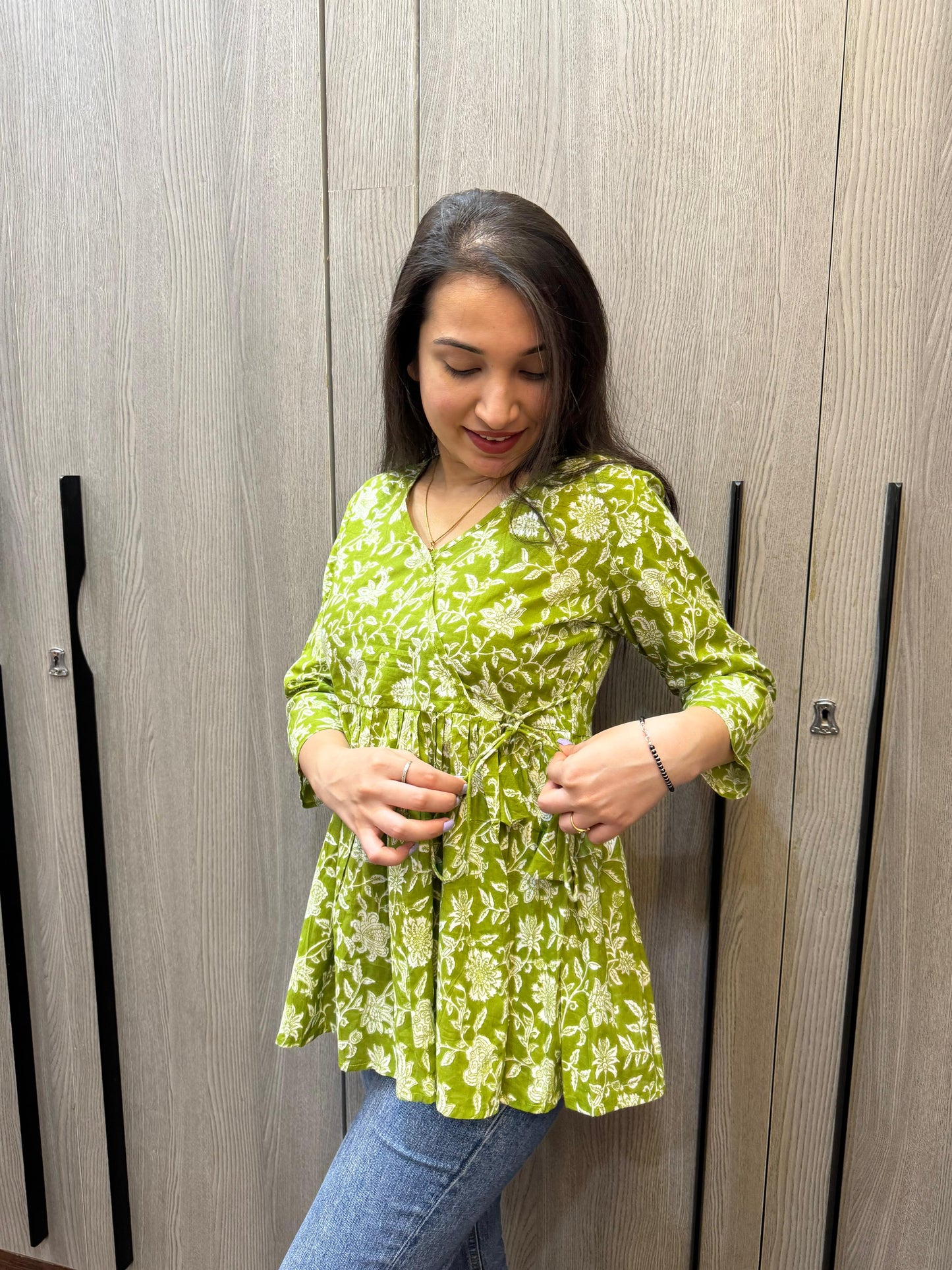 Green Angrakha Top