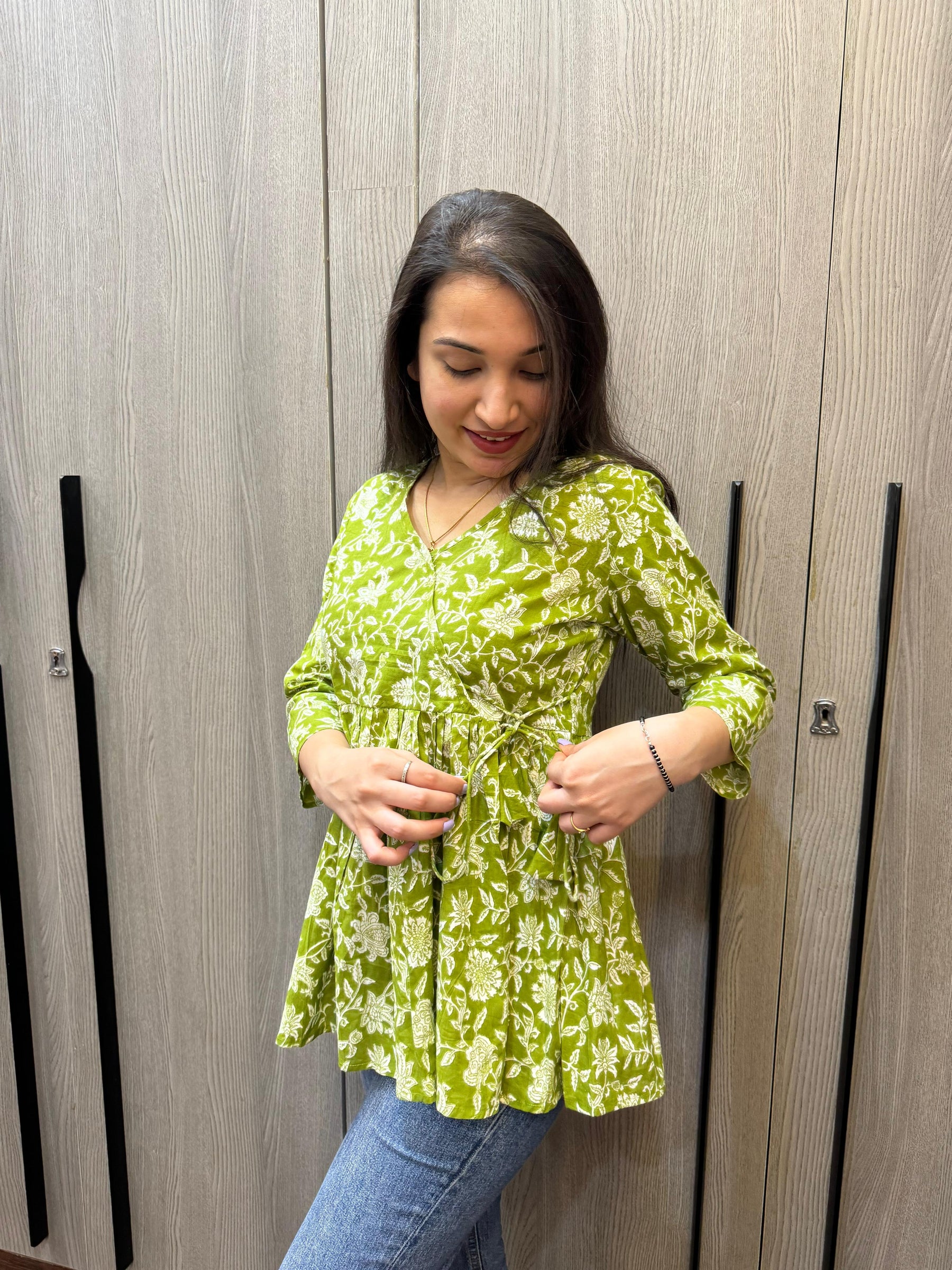 Green Angrakha Top