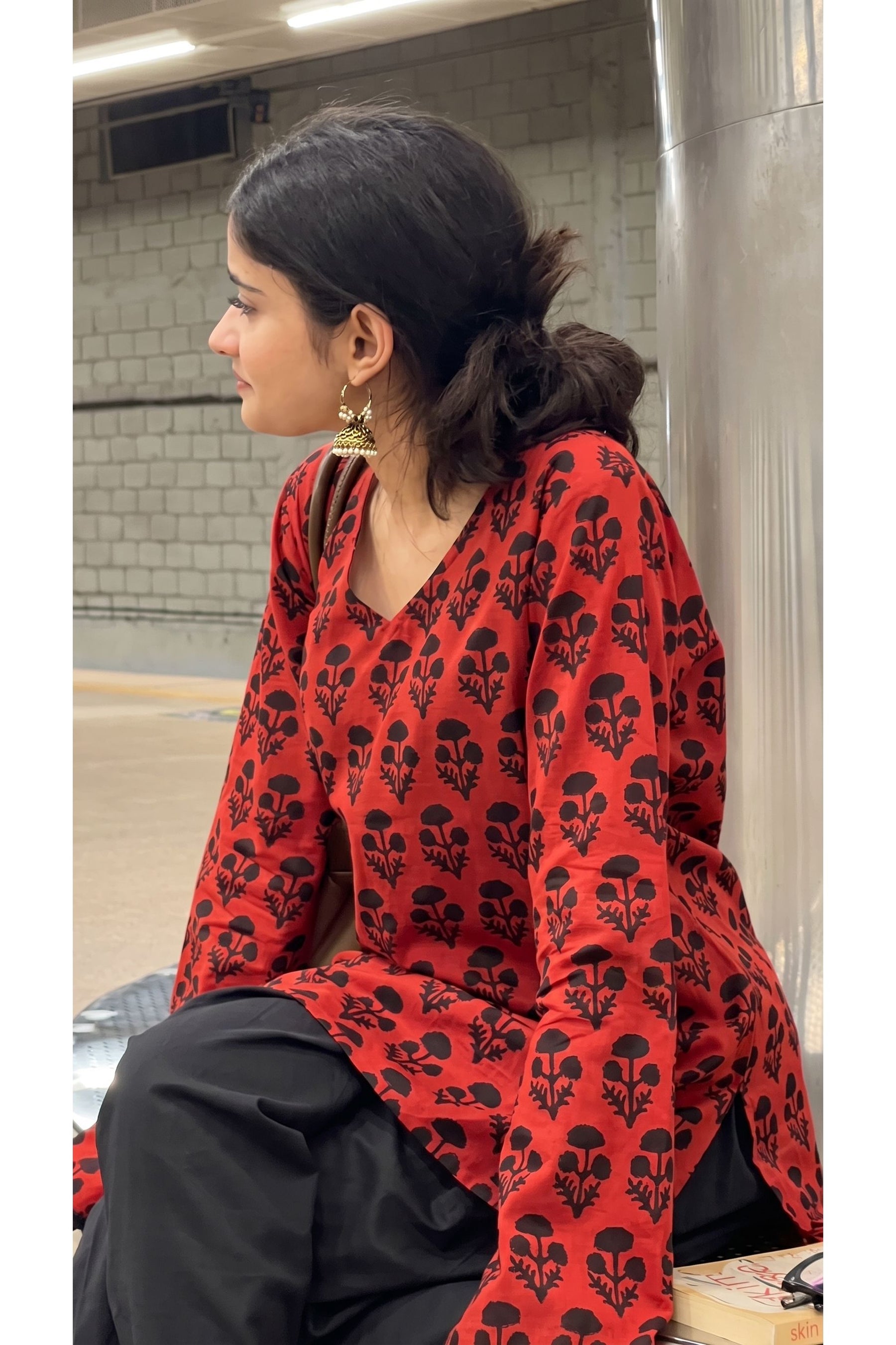 Surkh Narangi Farshi Salwar Set
