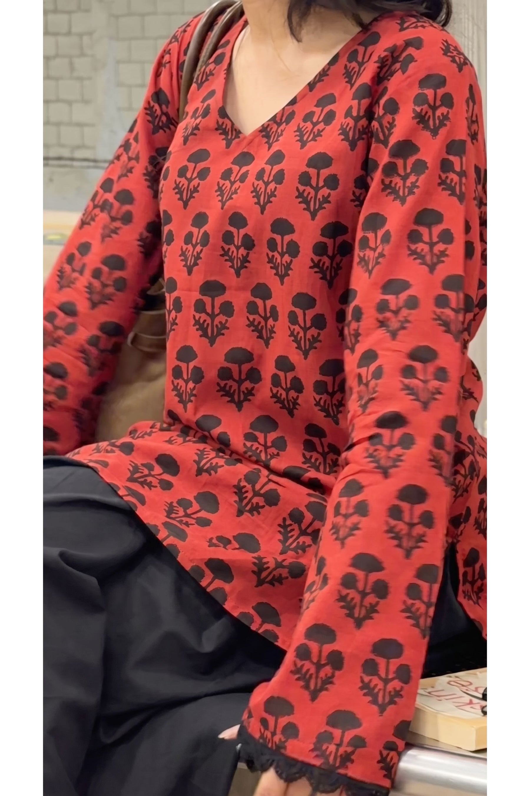Surkh Narangi Farshi Salwar Set