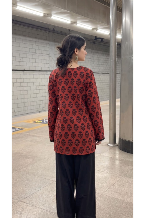 Surkh Narangi Farshi Salwar Set