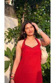 Summer Red Farshi Salwar Suit