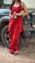 Summer Red Farshi Salwar Suit
