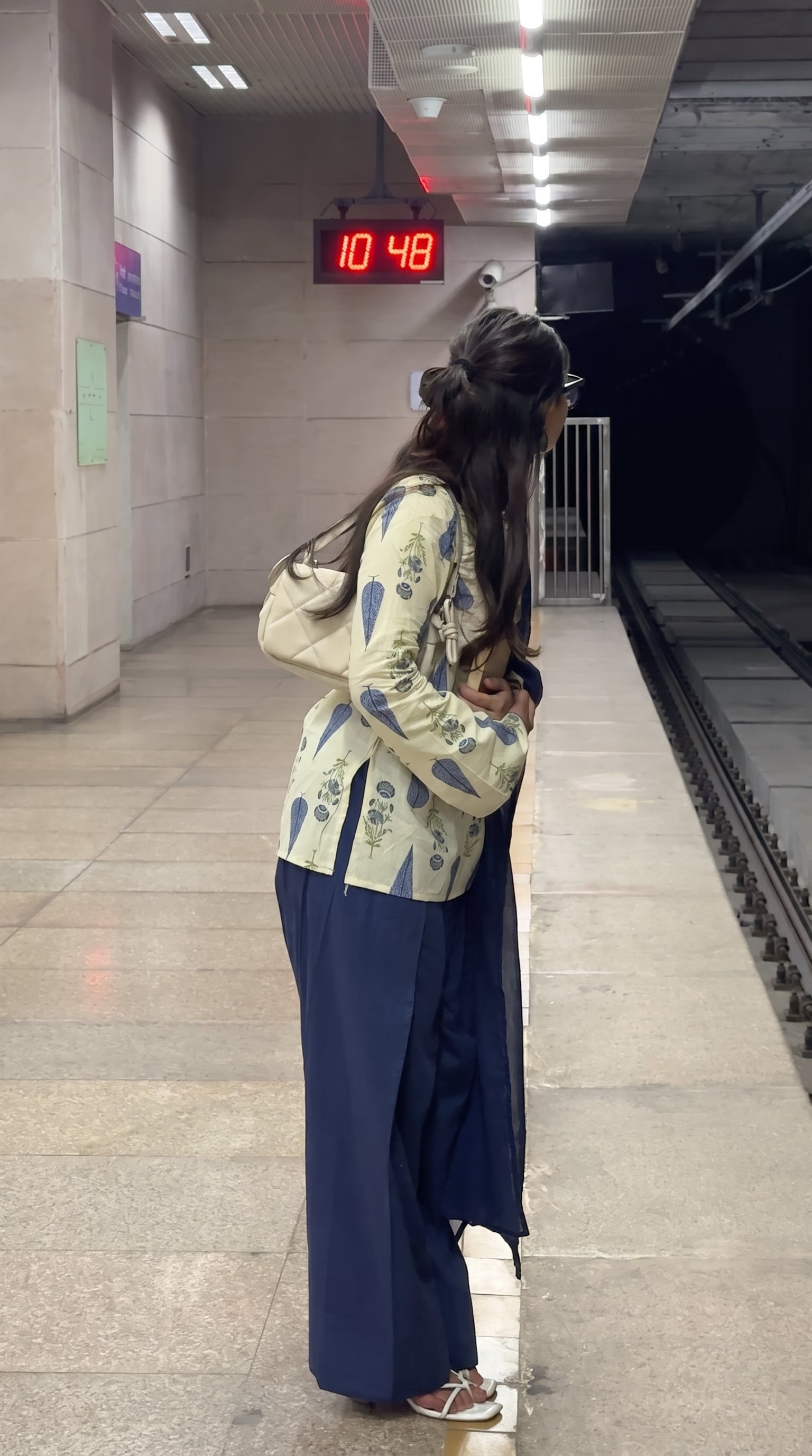 Ivory Indigo Farshi Salwar Set With Dupatta