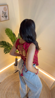 Crimson Buti Desi Baddie Kurti
