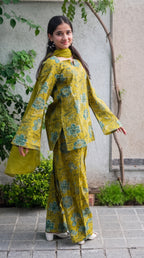 Mustard Meadow Farshi Salwar Set with Dupatta
