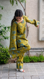 Mustard Meadow Farshi Salwar Set with Dupatta
