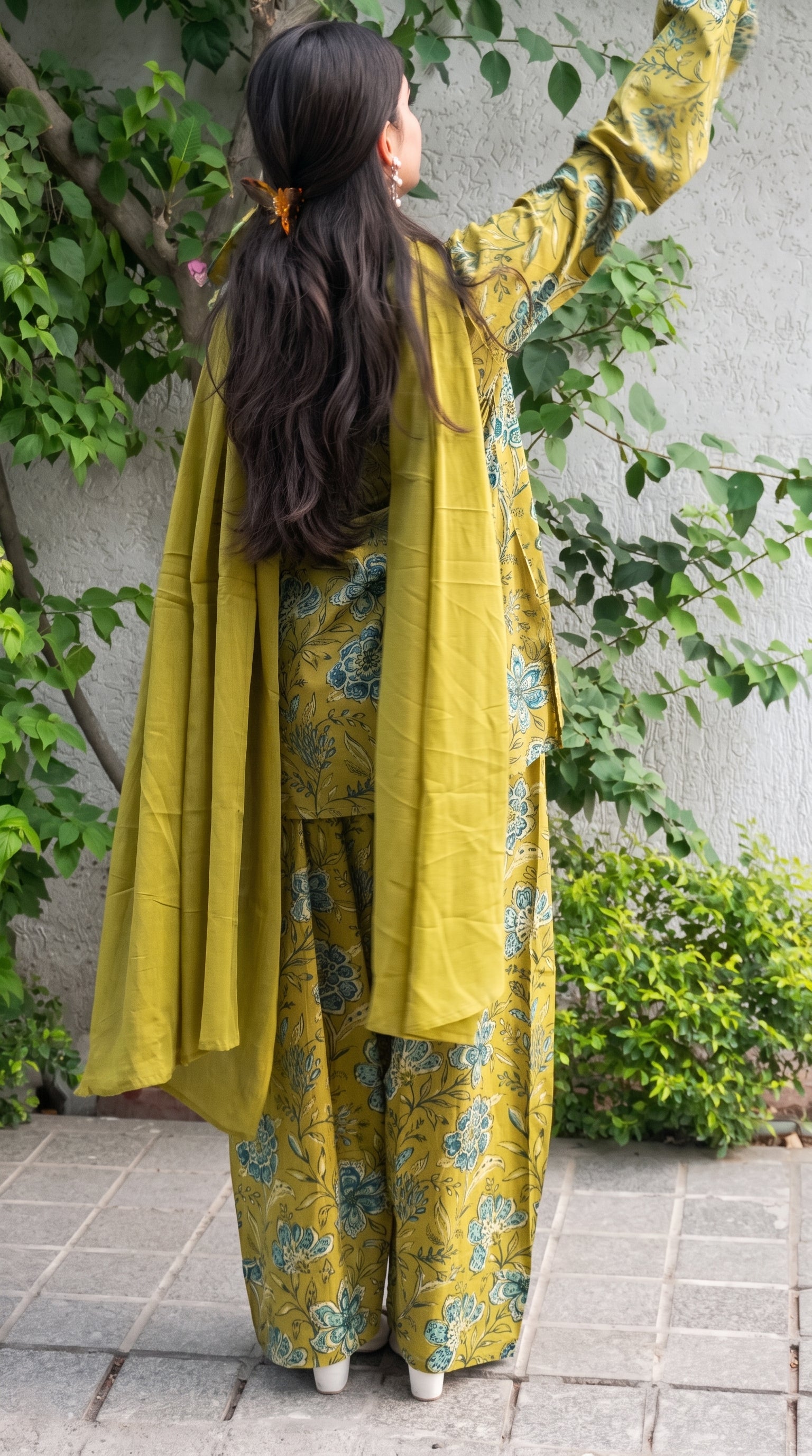 Mustard Meadow Farshi Salwar Set with Dupatta