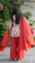 Floral Buti Print Farshi Salwar Set with Dupatta