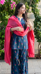 Midnight Tulip Farshi Salwar Set with Dupatta