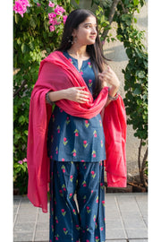 Midnight Tulip Farshi Salwar Set with Dupatta