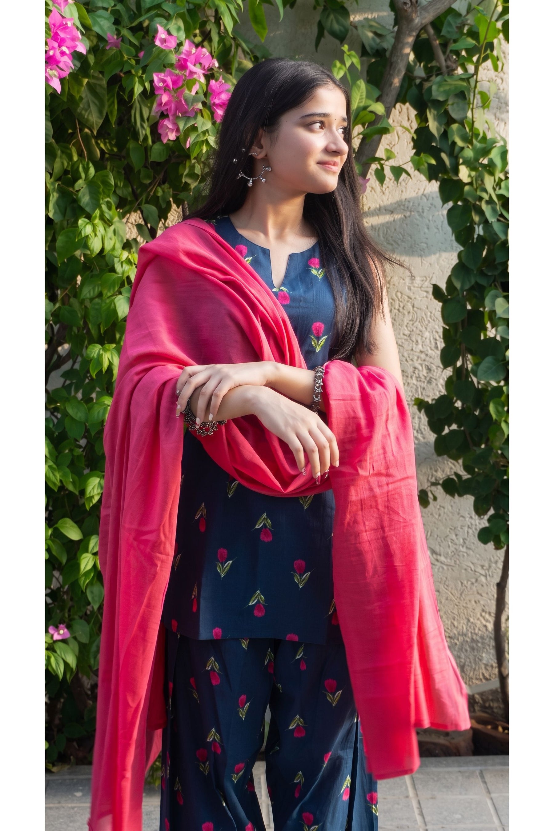 Midnight Tulip Farshi Salwar Set with Dupatta
