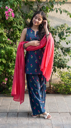 Midnight Tulip Farshi Salwar Set with Dupatta
