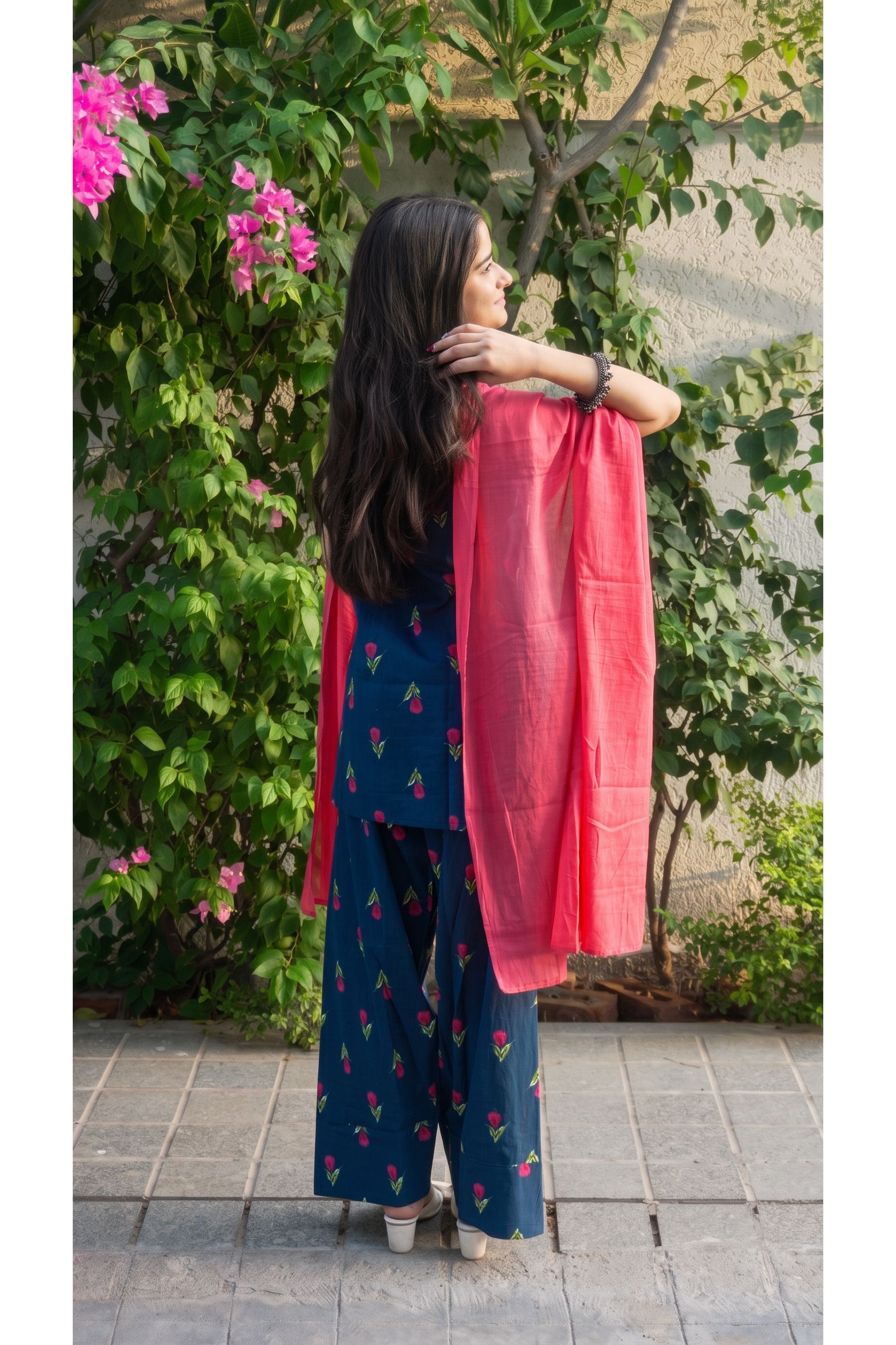 Midnight Tulip Farshi Salwar Set with Dupatta