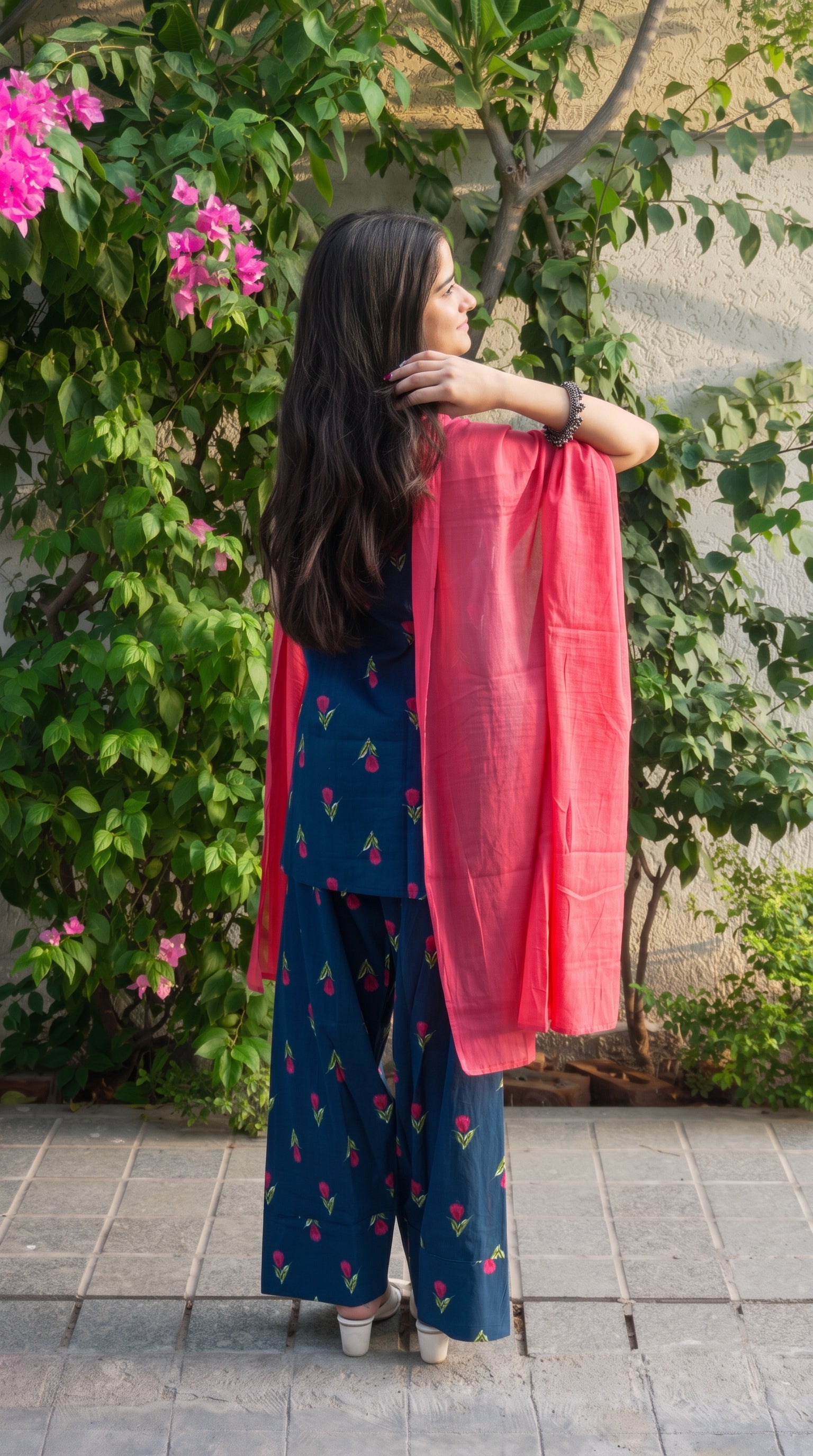 Midnight Tulip Farshi Salwar Set with Dupatta