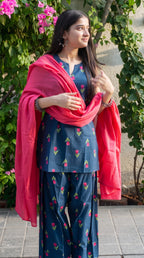 Midnight Tulip Farshi Salwar Set with Dupatta