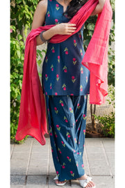 Midnight Tulip Farshi Salwar Set with Dupatta