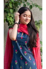 Midnight Tulip Farshi Salwar Set with Dupatta
