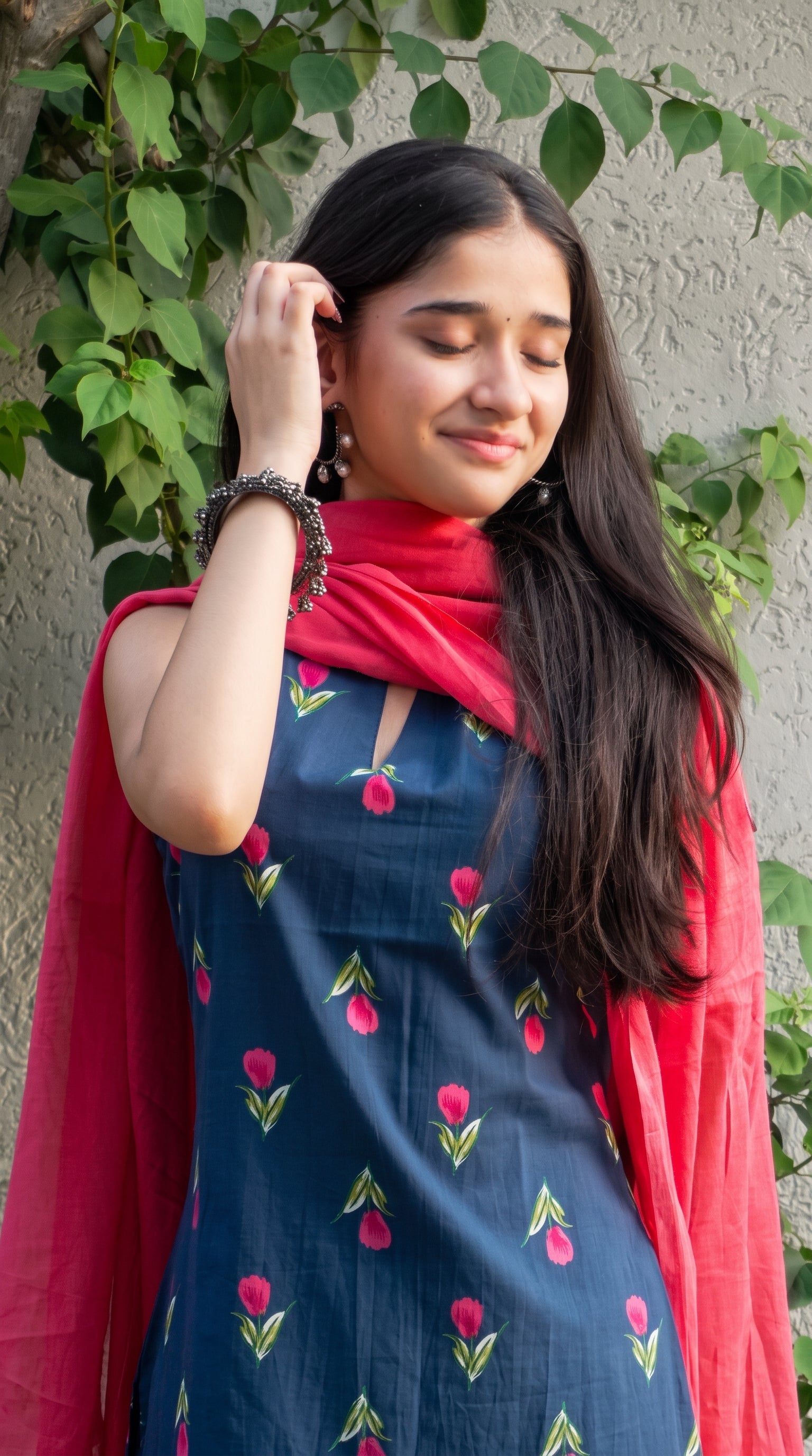 Midnight Tulip Farshi Salwar Set with Dupatta