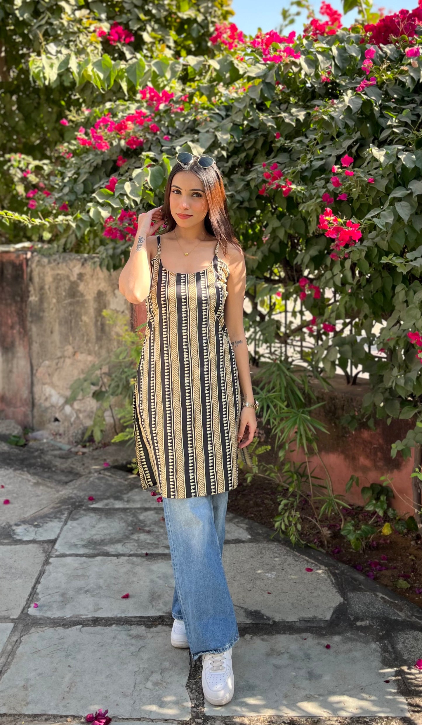 Black- Golden strips kurta