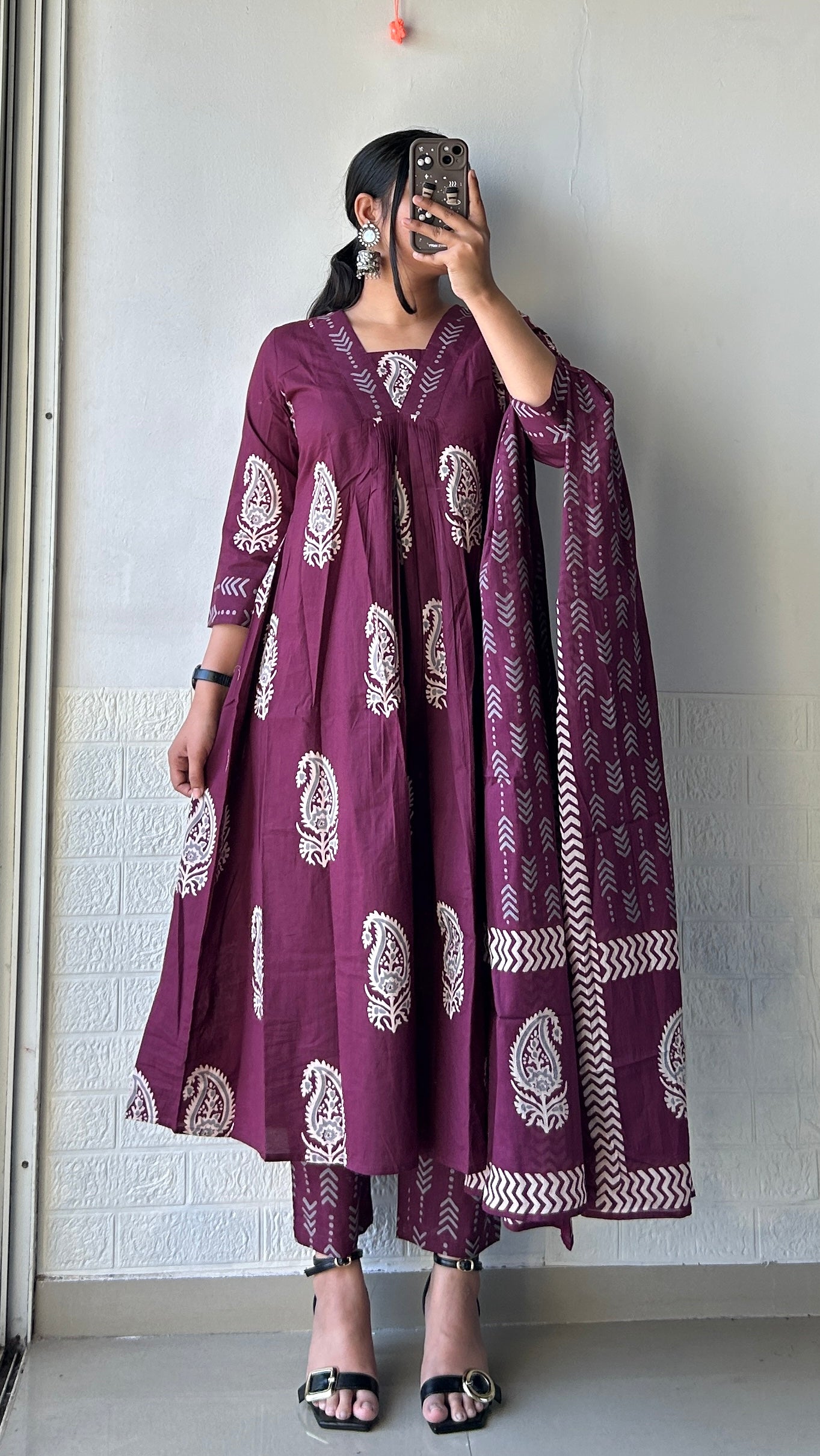Royal Maroon Paisley Suit Set