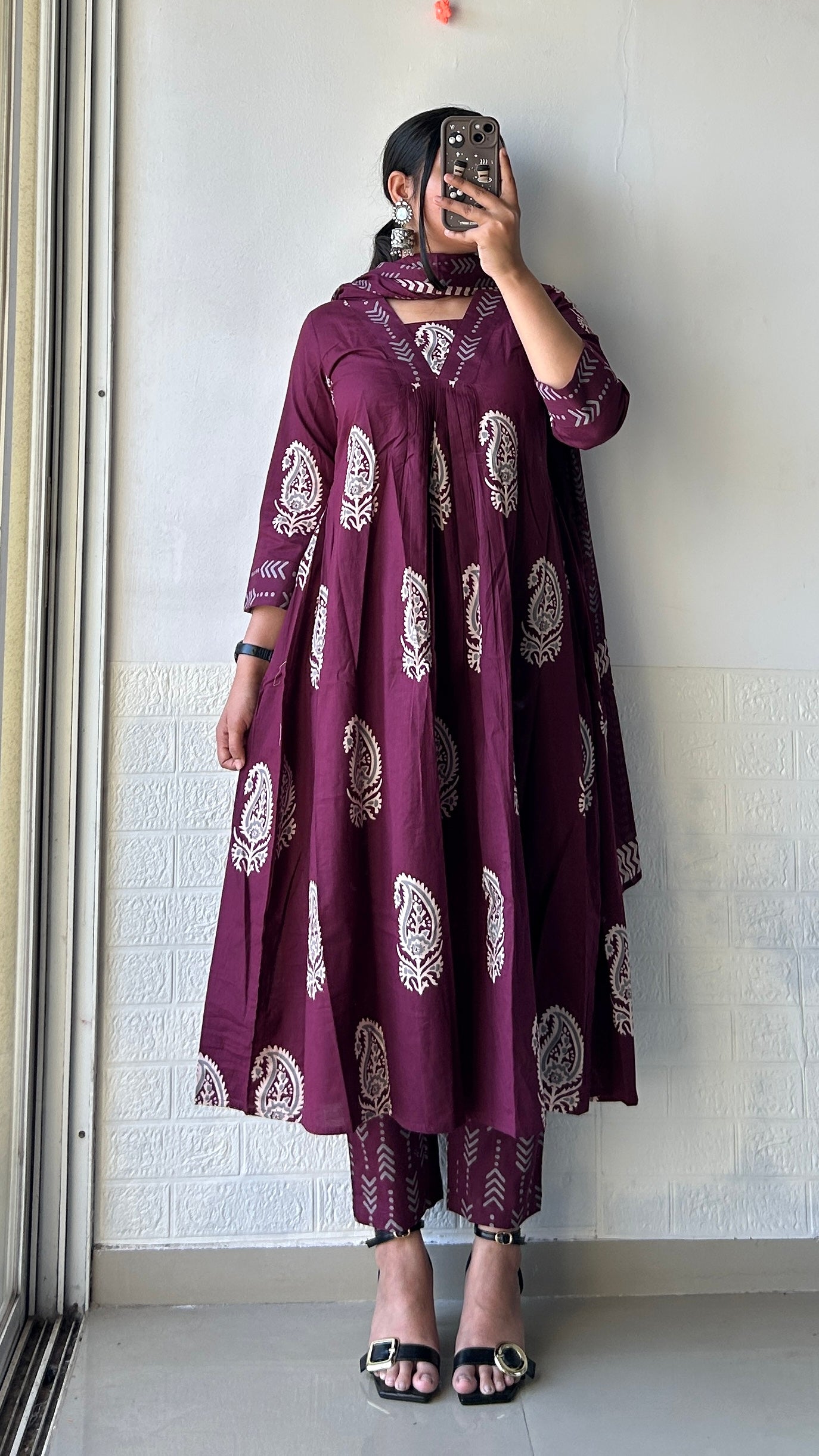 Royal Maroon Paisley Suit Set