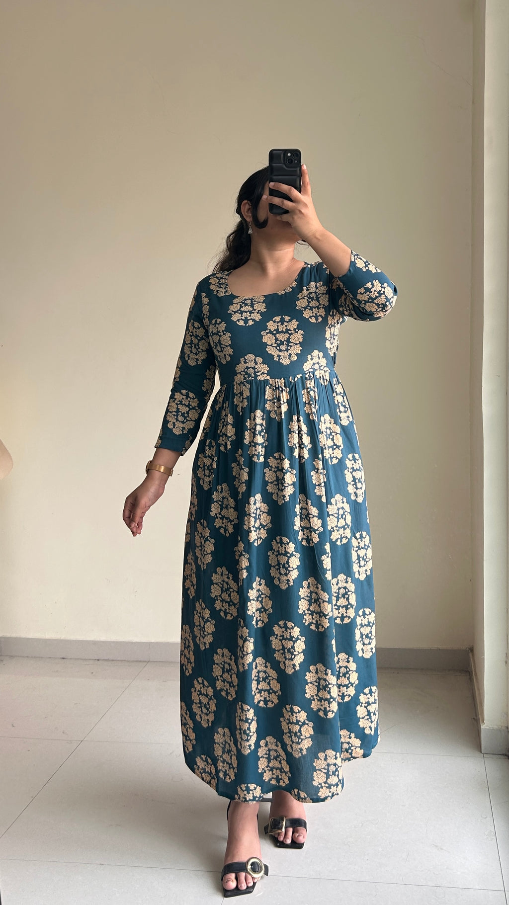 Teal Plum Anarkali Dress