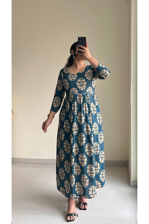 Teal Plum Anarkali Dress