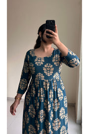 Teal Plum Anarkali Dress