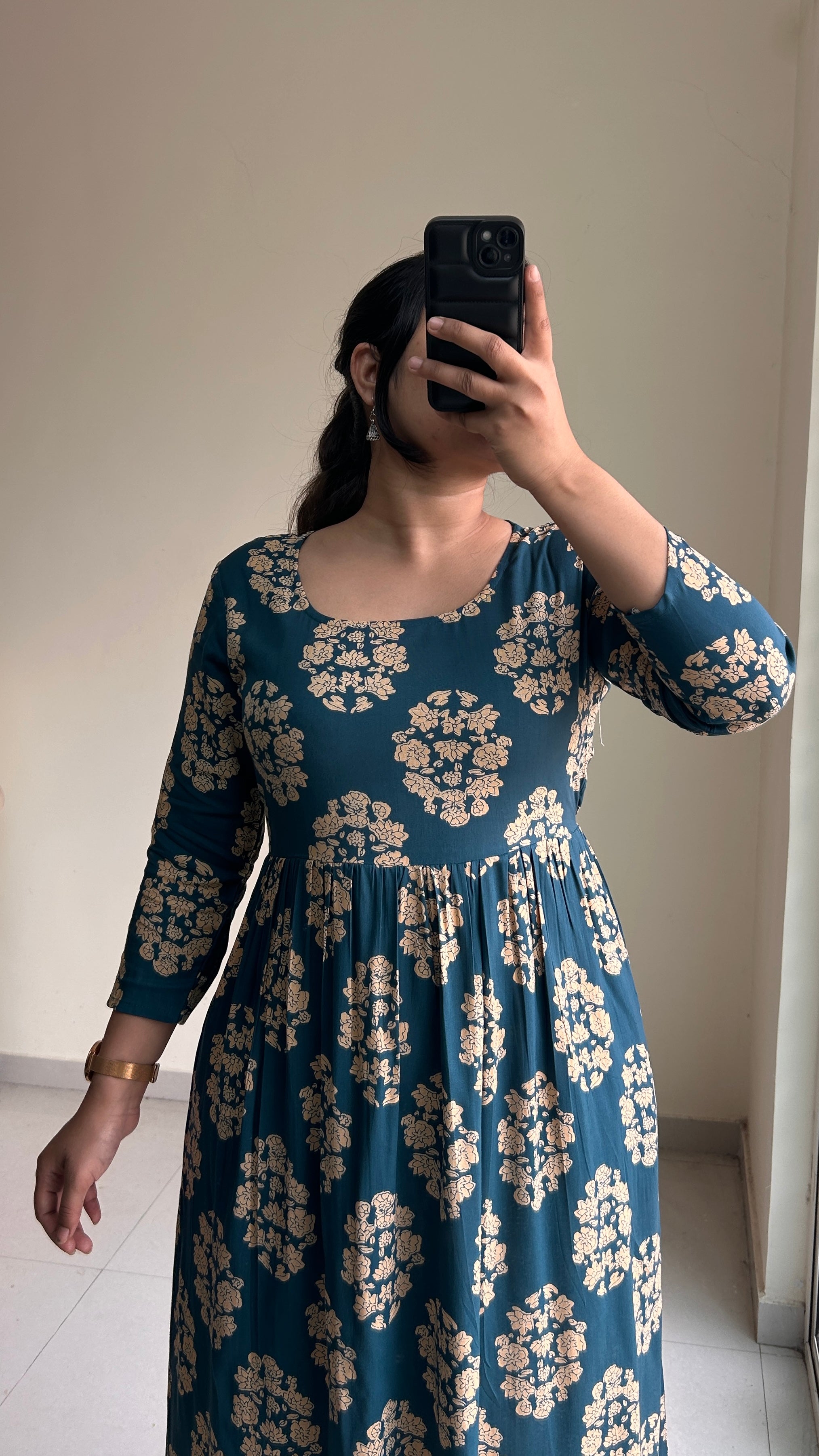 Teal Plum Anarkali Dress
