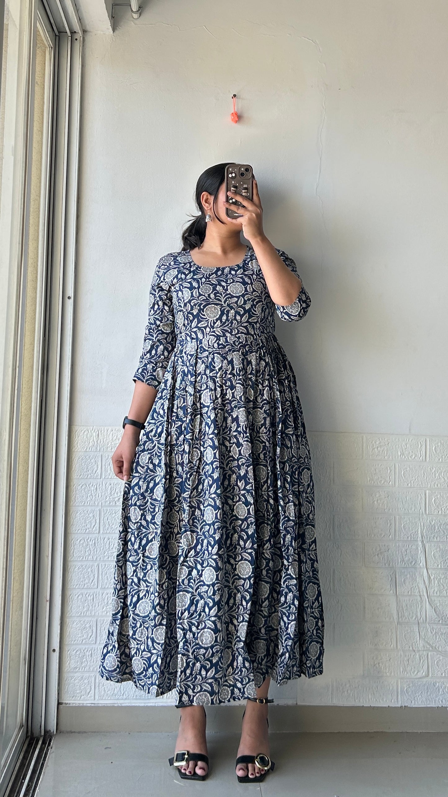 Azure Bloom Anarkali Dress