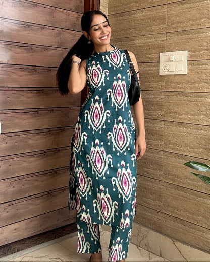Teal Ikat Co-ord Set