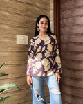 Purple Bell sleeves short Kurta
