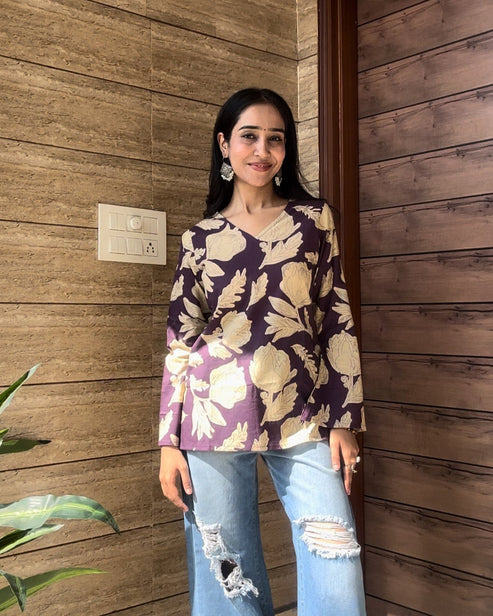 Purple Bell Plus Size Kurti