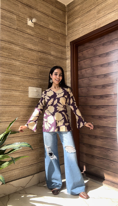 Purple Bell Plus Size Kurti