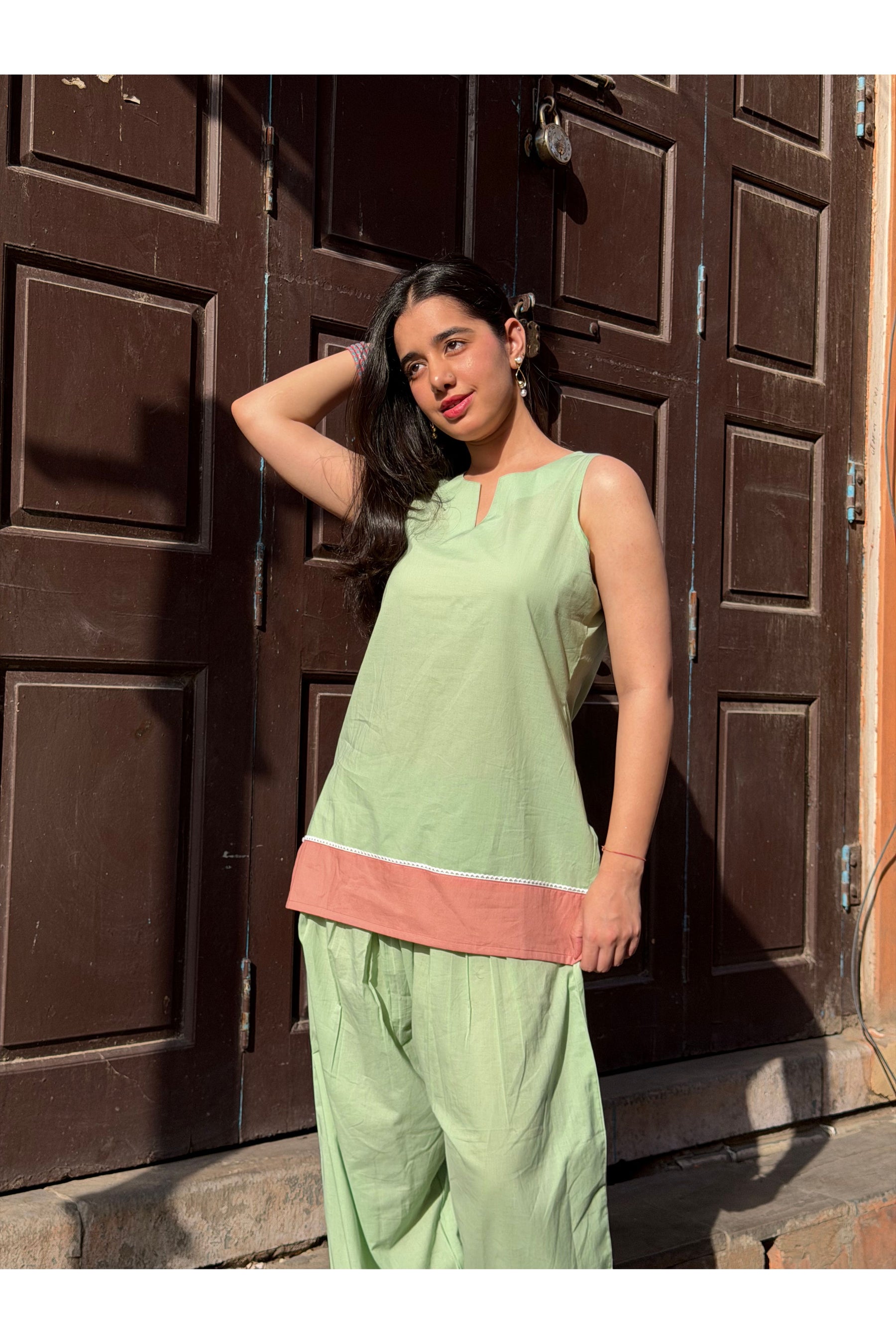 Pine Solid Farshi Salwar Set