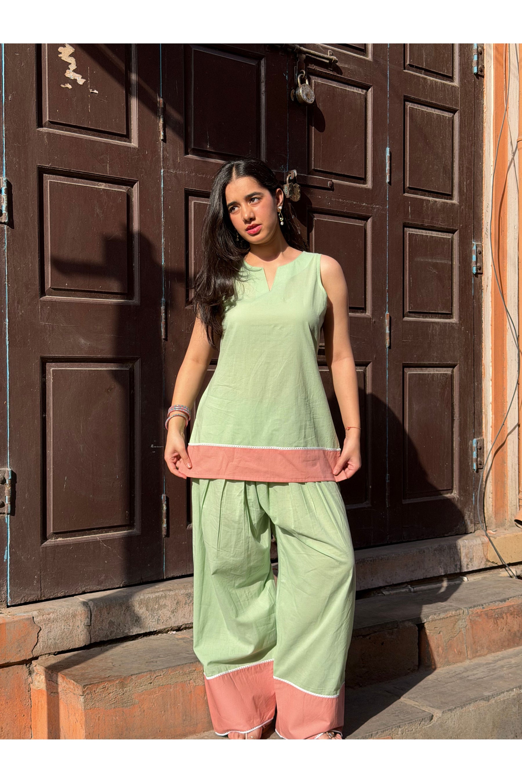 Pine Solid Farshi Salwar Set