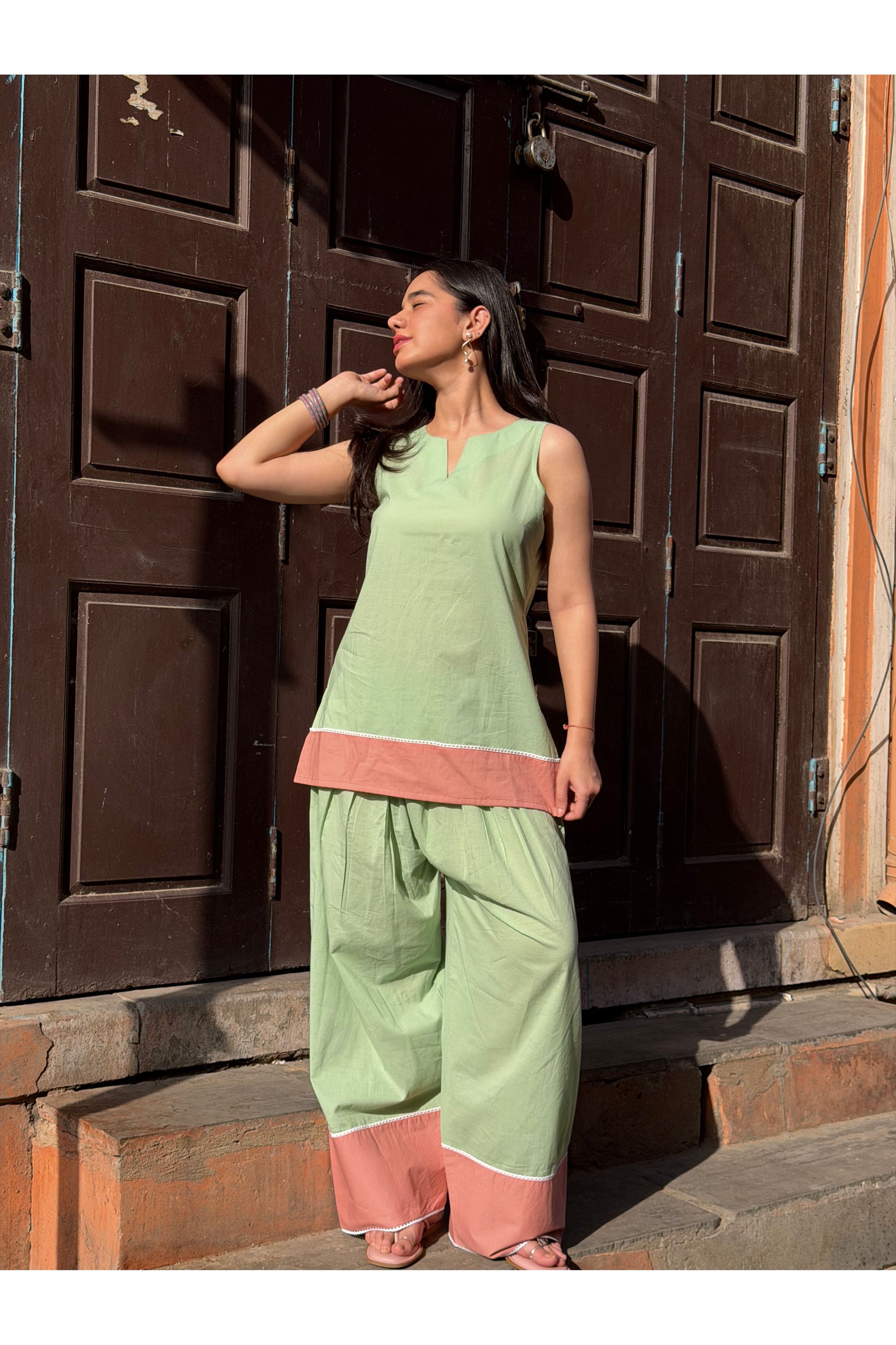 Pine Solid Farshi Salwar Set