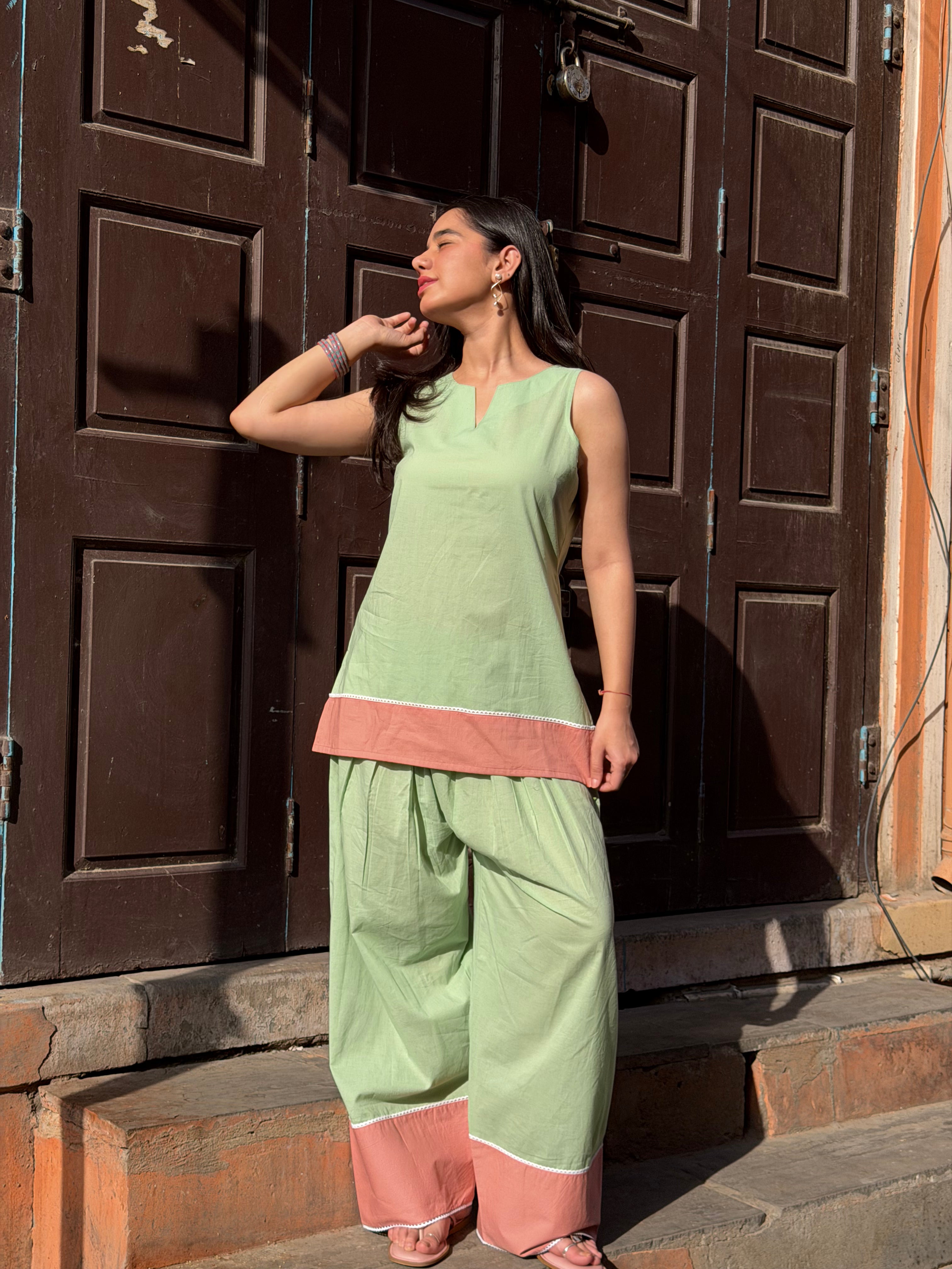 Pine Solid Farshi Salwar Set