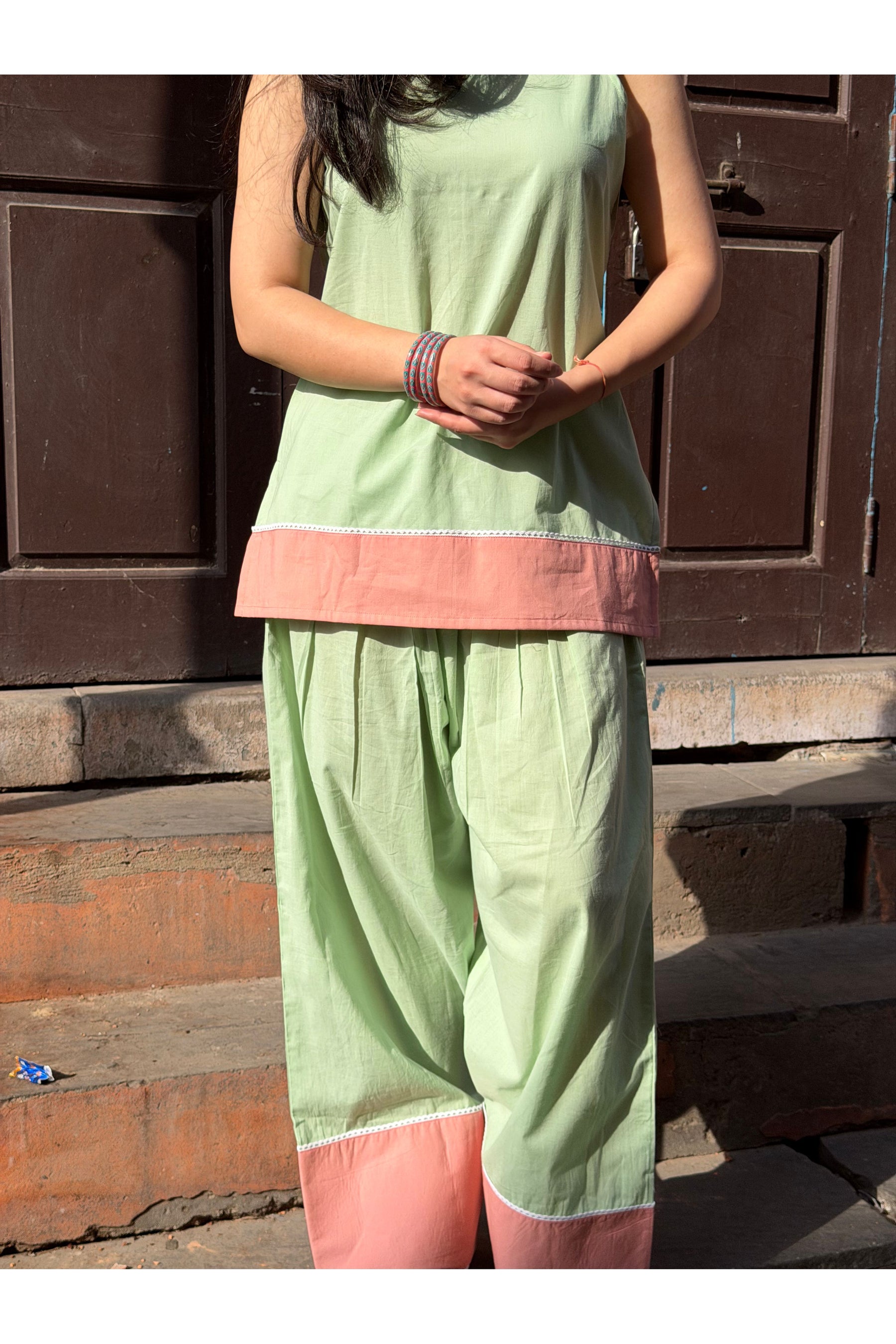 Pine Solid Farshi Salwar Set