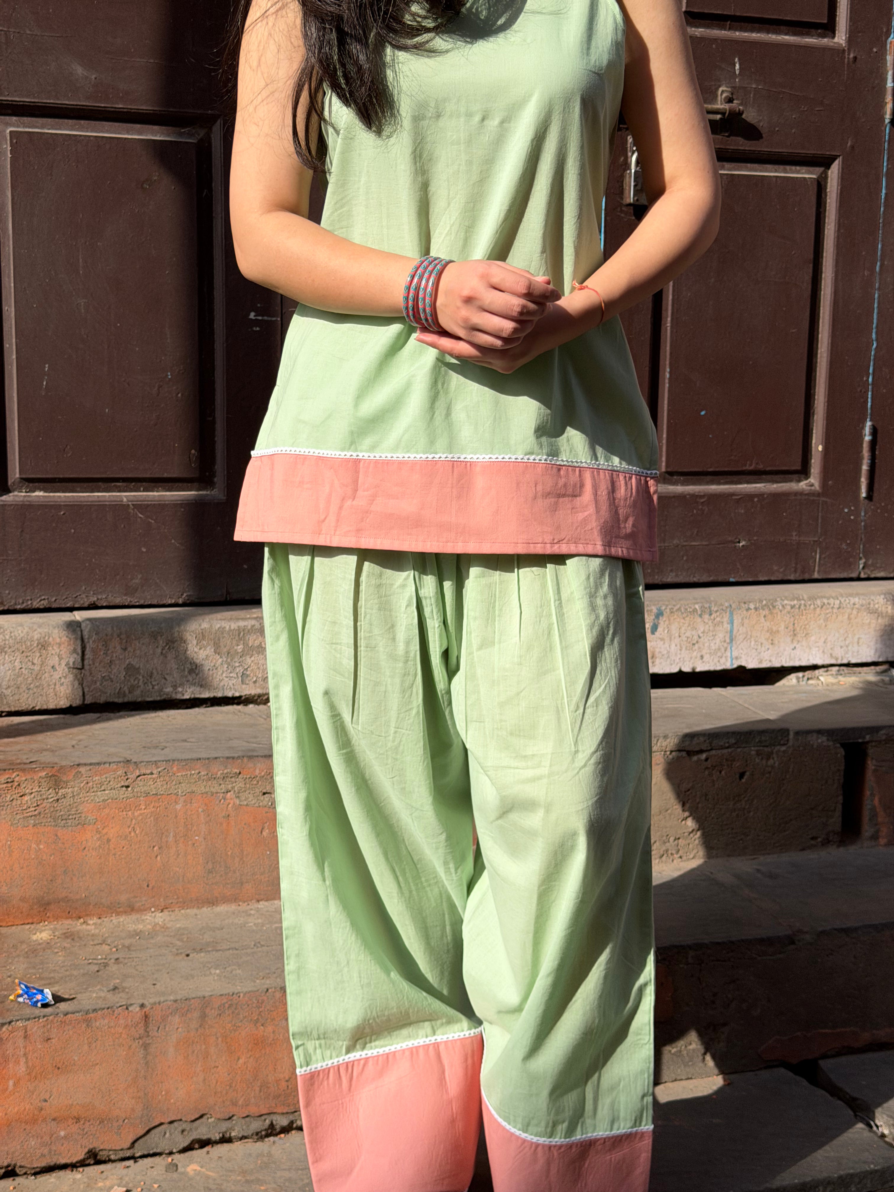 Pine Solid Farshi Salwar Set