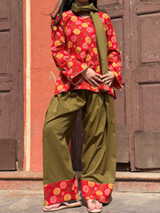 Red Farshi Salwar Set with Dupatta