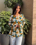 Leafy Bell Sleeve Kurti