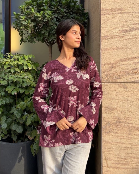 Lavender Bell Sleeve Kurti