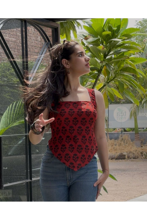Orange Desi Baddie Kurti