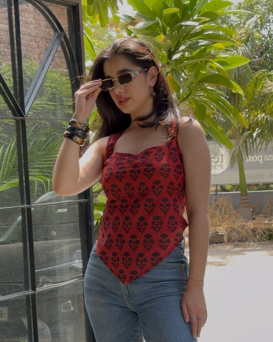 Red Desi Baddie Kurti