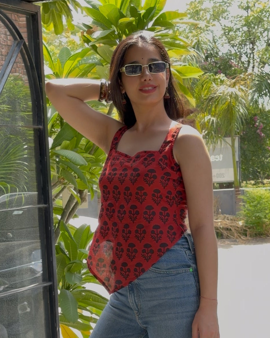 Red Desi Baddie Kurti